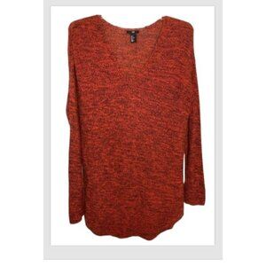 H&M Red & Black Knit Long Sleeve Sweater Womens Size M Academia, Grunge, Goth